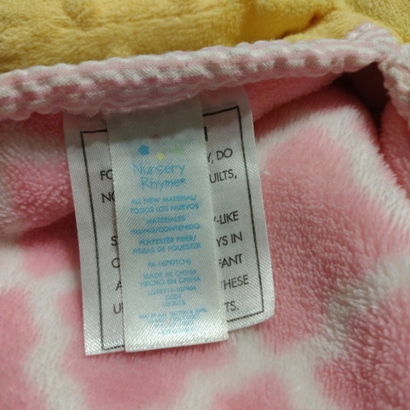 Nursery Rhyme Brand Yellow & Pink Chick Duck Baby Security Blanket Lovey - Picture 7 of 11